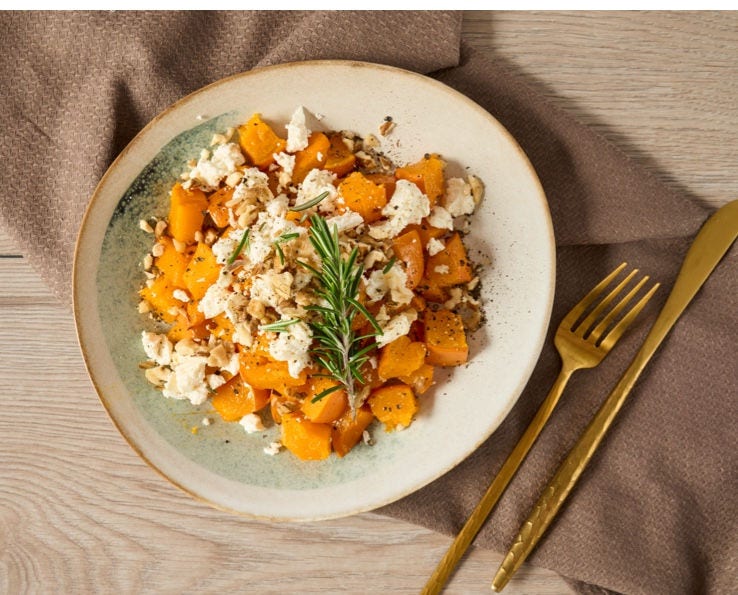 Schnelle Feta-Kürbis-Pfanne mit Hokkaido