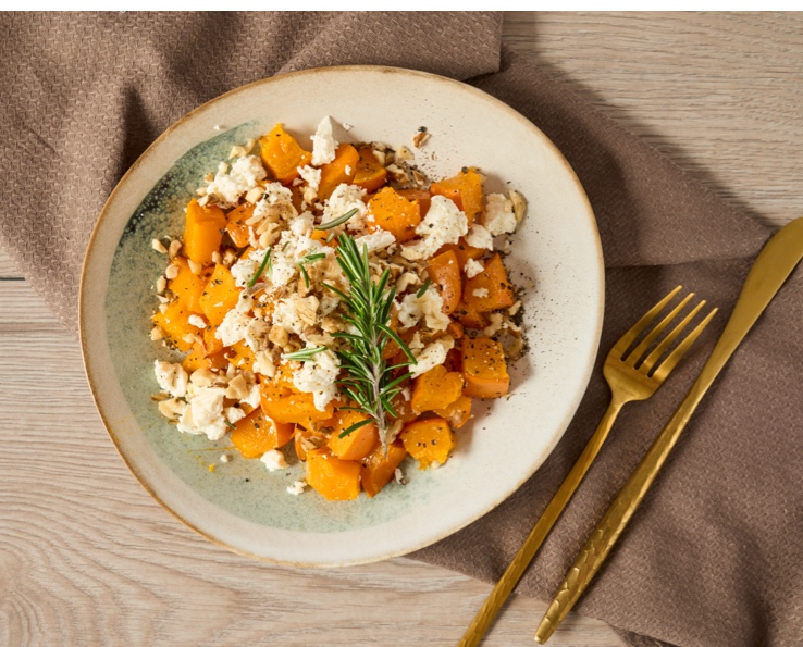 Schnelle Feta-Kürbis-Pfanne mit Hokkaido