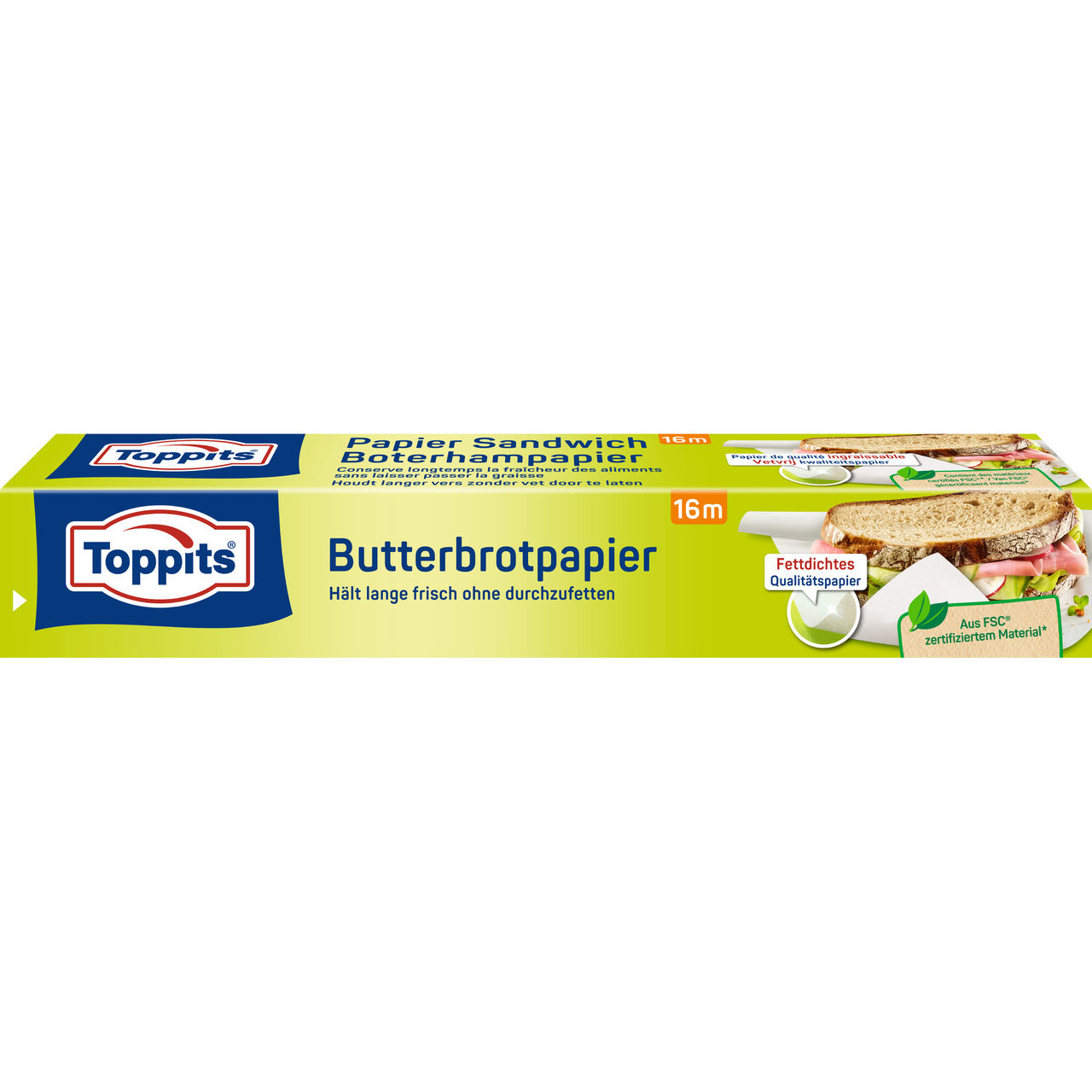 Toppits Butterbrotpapier 16m Verpackung Vorderseite