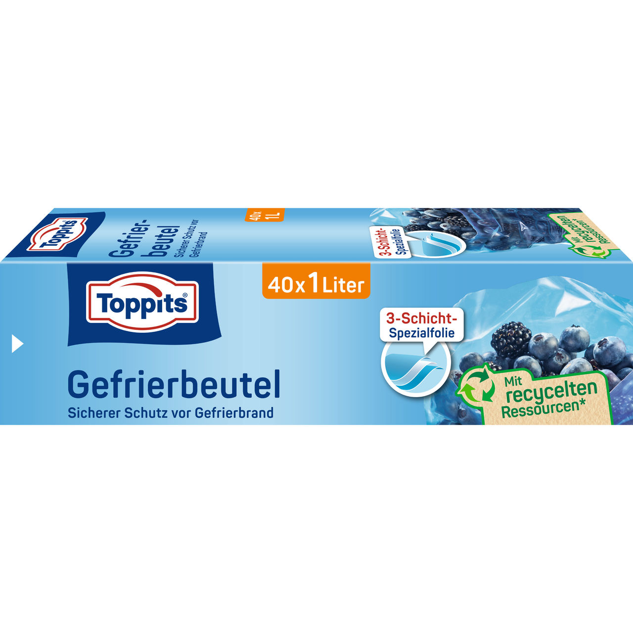 Toppits Gefrierbeutel 40x1L Verpackung Vorderseite