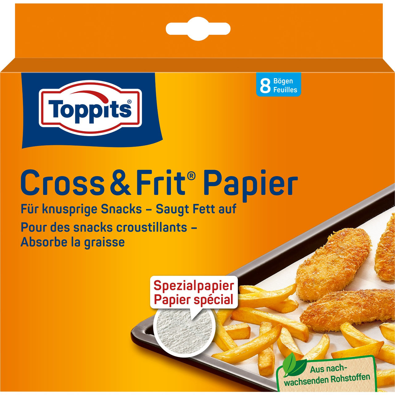 Vorderseite der Verpackung Toppits Cross & Frit Papier