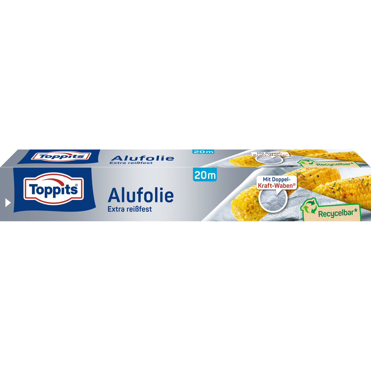 Toppits Alufolie extra reißfest 20m Verpackung Vorderseite