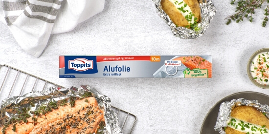 Toppits® Alufolie Doppelkraftwaben mit easy-cut System