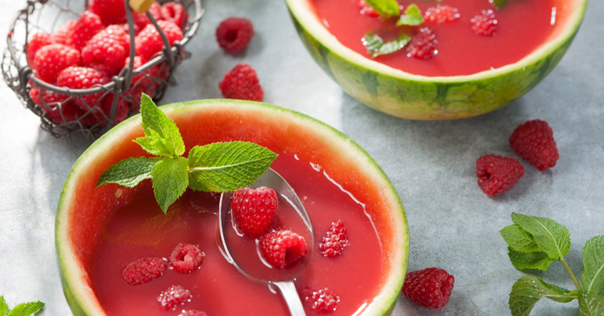 Wassermelonen-Himbeer-Suppe